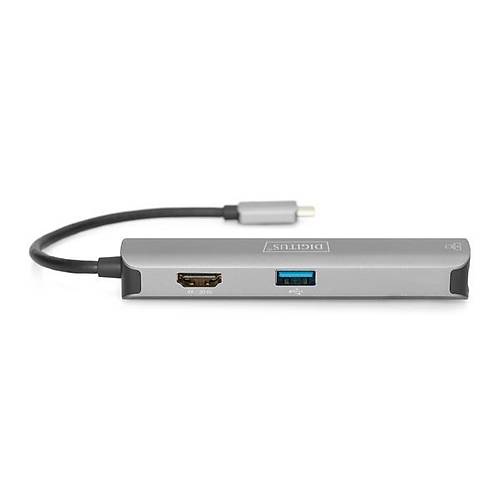 Digitus DA-70892 USB Type C to HDMI USB 3.0 Type C RJ45 Usb Ekran Kart�