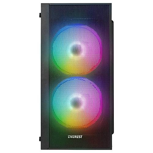 Everest MINION Mesh PEAK 300W 2x12cm Rainbow Fan Akrilik Yan Panel M-ATX Mini-T Gaming Oyuncu Kasas�