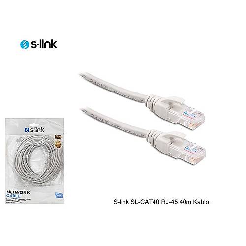 S-Link SL-CAT40 40 Mt CAT6 UTP AWG24 Gri Patch Cord Kablo