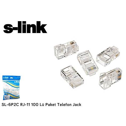 S-Link SL-6P2C RJ-11 100 lk Paket Telefon Jack