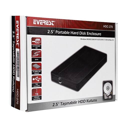 Everest HDC-270 USB 2.0 to SATA 2.5 inch Harici Harddisk Kutusu