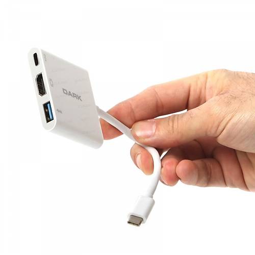 Dark DK-AC-U31X32 USB 3.1 Type C to HDMI 4K 1 Port USB 3.0 1 Port PD USB Ekran Kart�