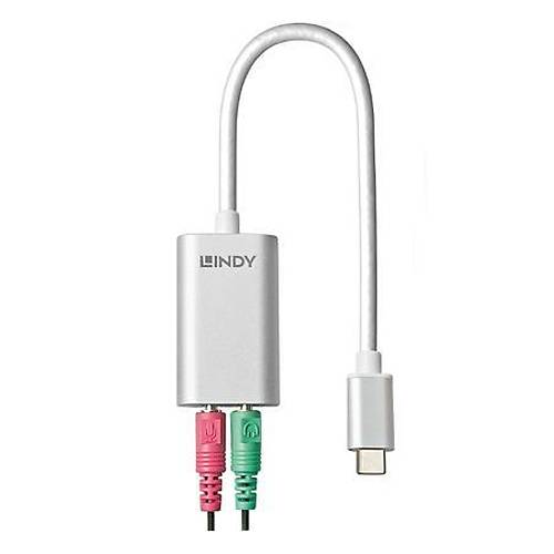Lindy LIN-42711 USB Type C to 2 x 3.5mm Erkek-Dii Dntrc