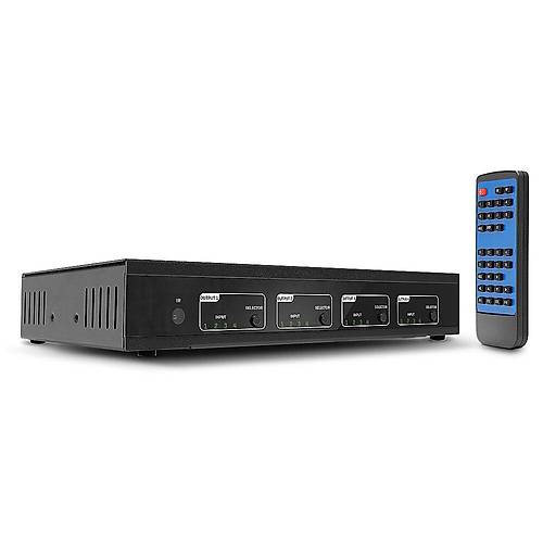 Lindy LIN-38247 4 Port Giri� 4 Port ��k�� 18G Kumandal� Auadio HDMI Switch