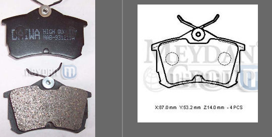 HONDA ACCORD- 99/00 ARKA FREN BALATASI (DİSKLİ TİP) (87X53,2X14) 