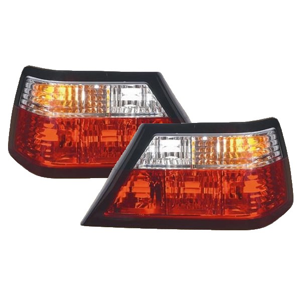 MERCEDES W124 ARKA STOP SETİ KRİSTAL BEYAZ SİYAH ÇERÇEVELİ 1985-1995