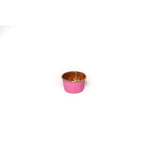 Muffin Kek Kaps�l; Gold Desenli, Petli, Pembe