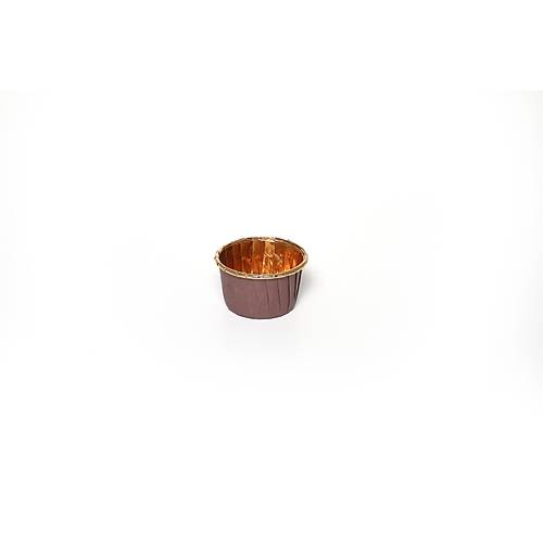Muffin Kek Kaps�l; Gold Desenli, Petli, Kahverengi